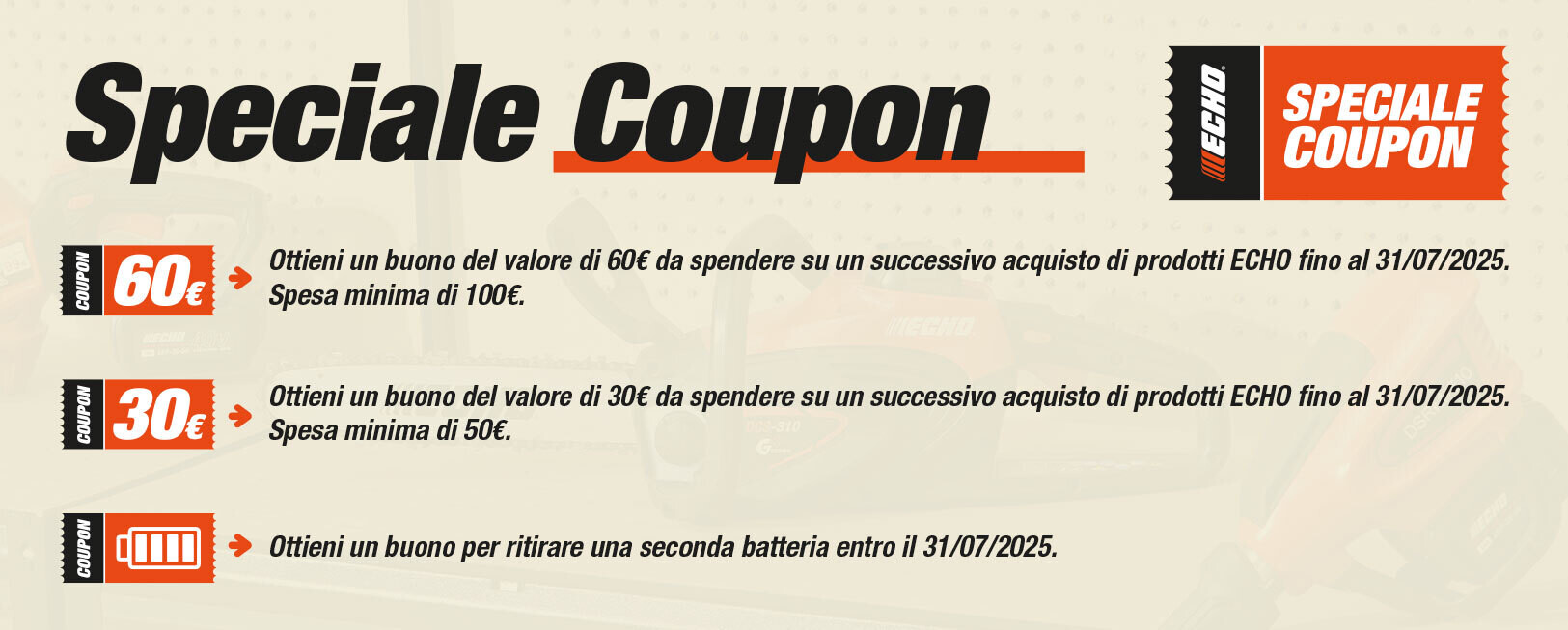 Promozione speciale coupon echo